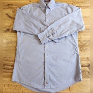 Nordstrom Plaid Dress Shirt Smartcare Purple Mens 15 1/2 34 100% Cotton